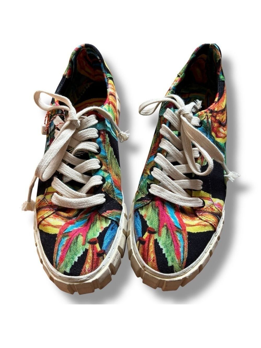 Farm Rio Black Multicolor Banana Platform Sneakers - Size 9.5 Women's
